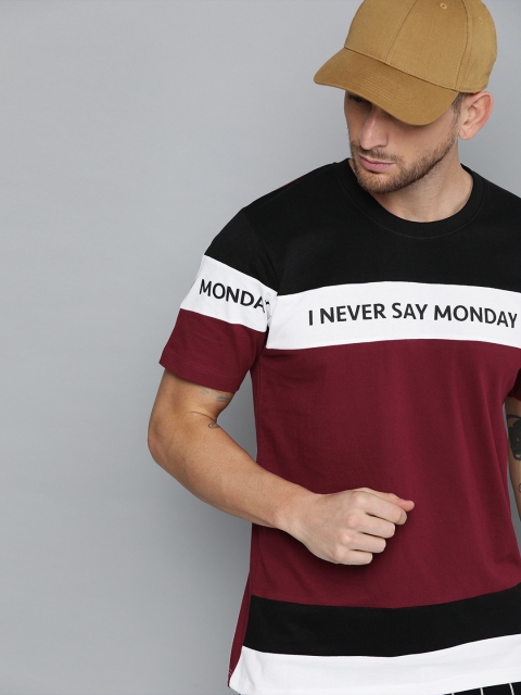 

Kook N Keech Men Maroon & White Printed Round Neck T-shirt