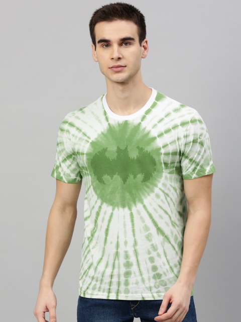 

Justice League Men Green & White Dyed With Batman Print Round Neck T-shirt