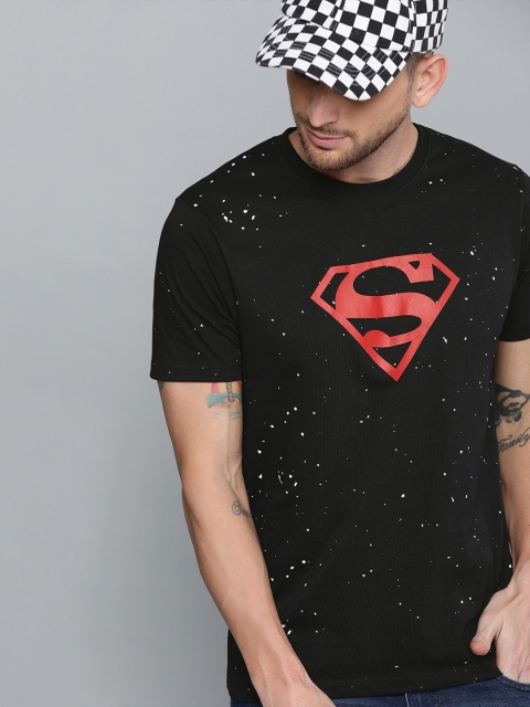 

Justice League Men Black & Red Superhero Printed Round Neck T-shirt