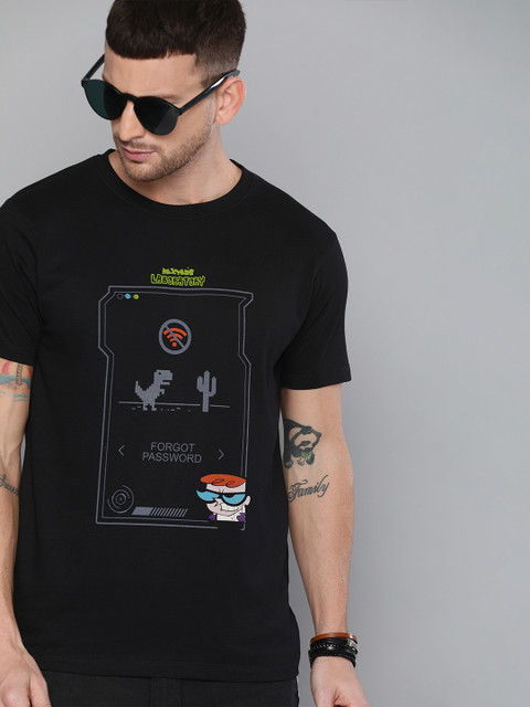 

Dexter by Kook N Keech Men Black Printed Round Neck T-shirt