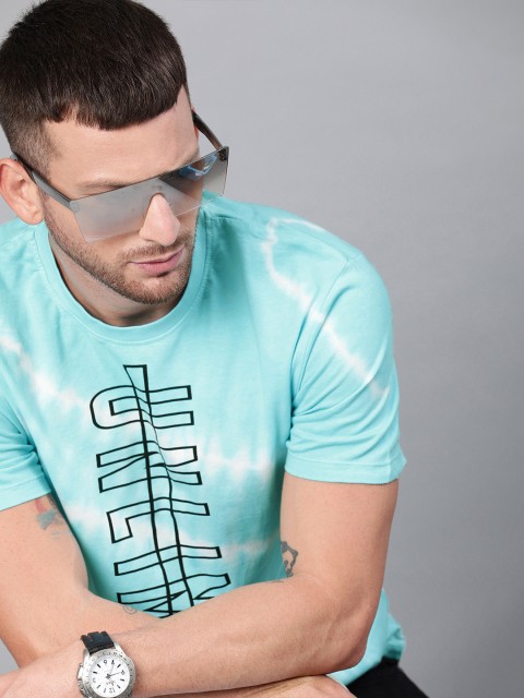 

Kook N Keech Men Blue & Black Printed Round Neck T-shirt