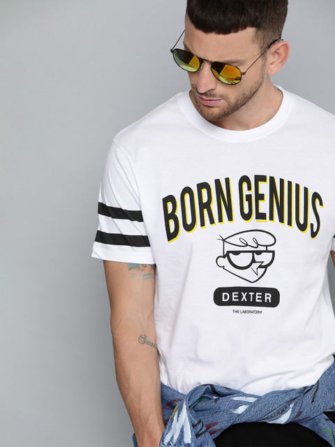 

Dexter by Kook N Keech Men White & Black Printed Round Neck T-shirt