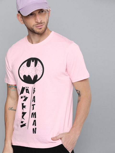 

Justice League Men Pink Batman Printed Round Neck T-shirt
