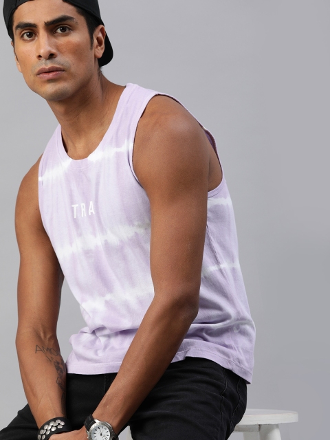 

Kook N Keech Men Lavender & White Dyed Round Neck T-shirt