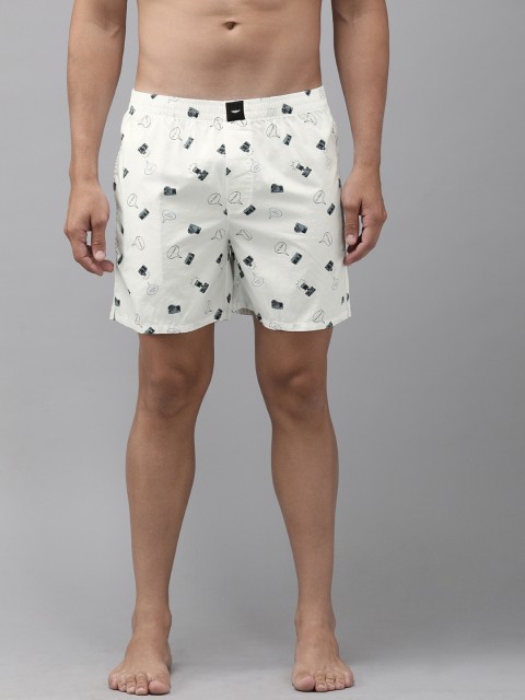 

Park Avenue Men White & Blue Printed Boxers PZUA00437-X2