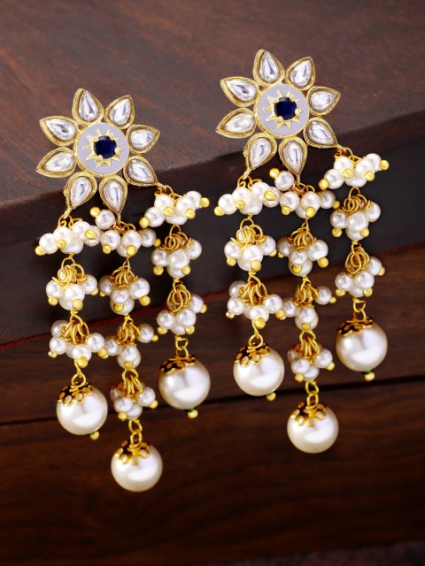 

Peora 18K Gold-Plated Kundan Pearl Classic Drop Earrings