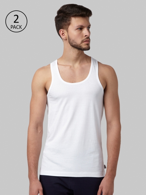 

Park Avenue Men Pack of 2 White Solid Pure Cotton Innerwear Vests PZVR00051-W1