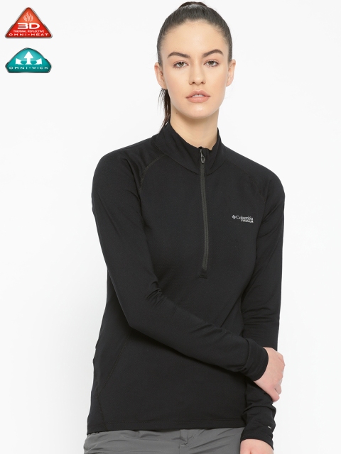 

Columbia Women Black Self-Design Omni-Heat 3D Knit T-shirt
