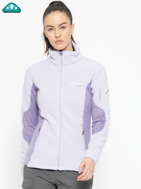 

Columbia Women Lavender Colourblocked Titan Pass 2.0 Fleece Sports Jacket