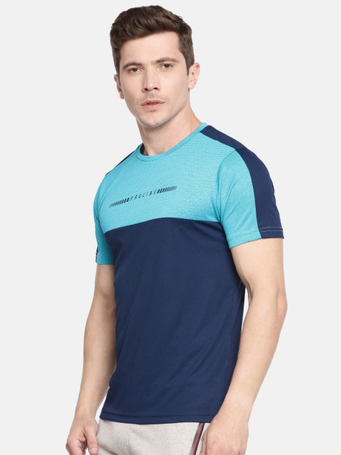 Proline Active Men Navy Blue Colourblocked Round Neck T-shirt