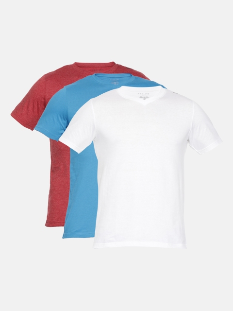 

Proline Active Men Pack of 3 Solid V-Neck T-shirts, White