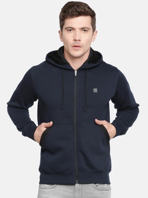 

Proline Active Men Navy Blue Solid Hooded Sweatshirt