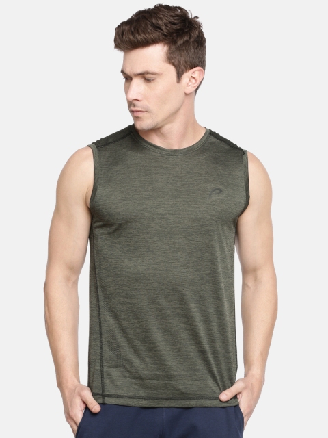 

Proline Active Men Olive Green Solid Round Neck Sports T-shirt