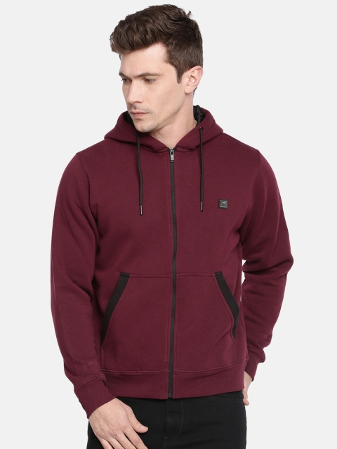 

Proline Active Men Maroon Solid Hooded Sweatshirt