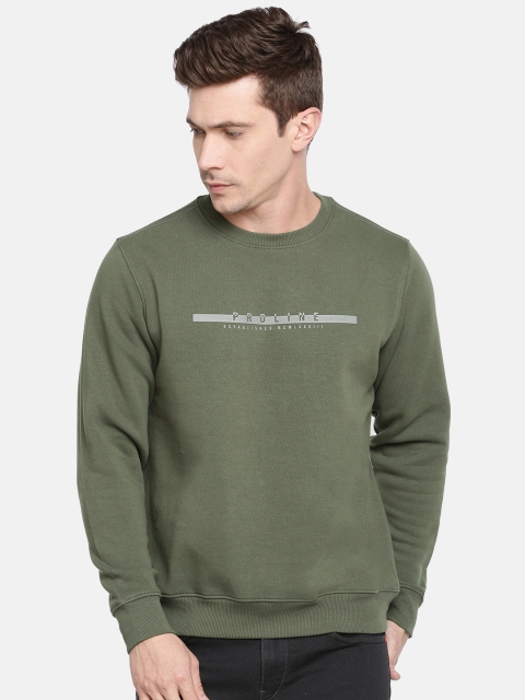 

Proline Active Men Olive Green Solid Sweatshirt