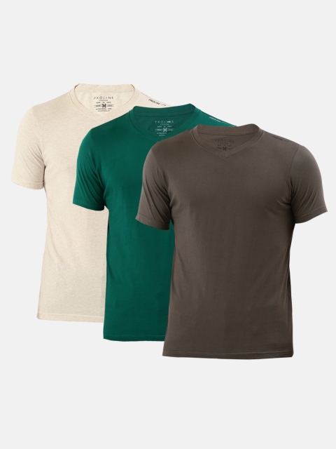 

Proline Active Men Pack Of 3 Solid V-Neck T-shirt, Charcoal