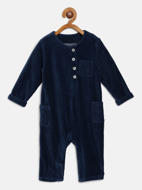 

Marks & Spencer Kids Navy Blue Solid Corduroy Rompers