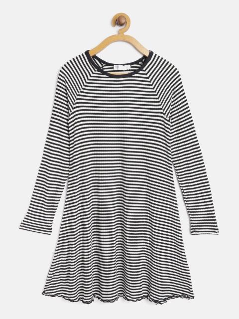 

Marks & Spencer Girls Black & White Striped A-Line Dress