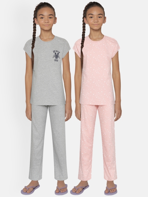 

Marks & Spencer Girls Pack of 2 Night Suits, Grey melange