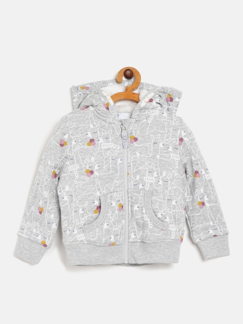 

Marks & Spencer Girls Grey Melange & White Lamb Print Hooded Sweatshirt