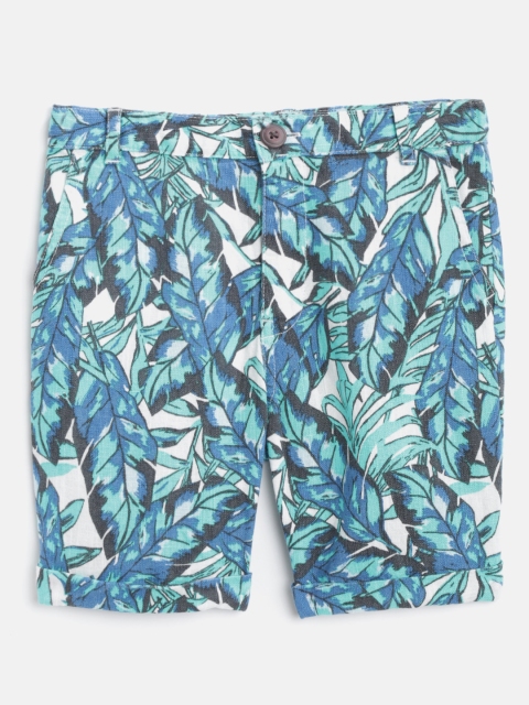 

Marks & Spencer Boys Green & Blue Printed Regular Fit Shorts