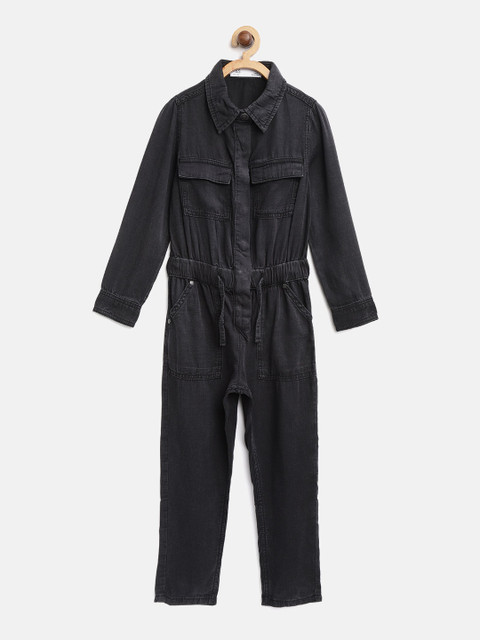 

Marks & Spencer Girls Black Lightly Washed Basic Jumpsuit