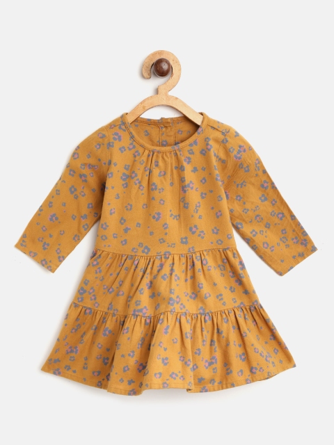 

Marks & Spencer Girls Mustard Yellow & Blue Leopard Print Tiered A-Line Dress