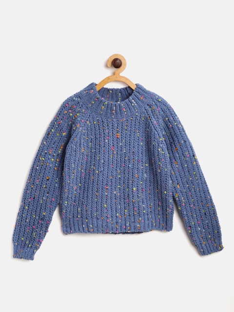 

Marks & Spencer Girls Blue Self Design Pullover Sweater