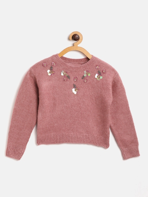 

Marks & Spencer Girls Dusty Pink Embelished Detail Pullover Sweater