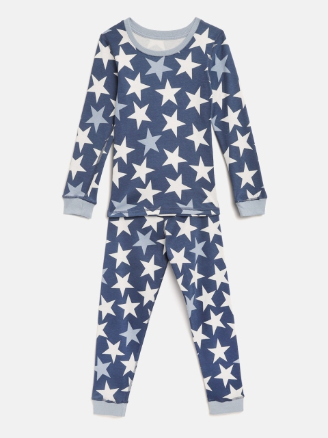 

Marks & Spencer Boys Navy Blue & White Printed Thermal Set