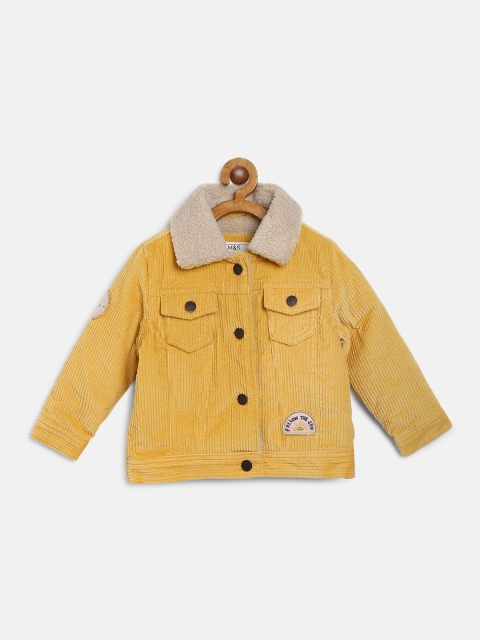 

Marks & Spencer Girls Yellow Solid Corduroy Tailored Jacket