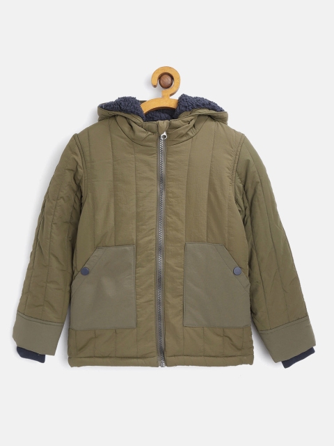 

Marks & Spencer Boys Olive Green Solid Hooded Padded Jacket