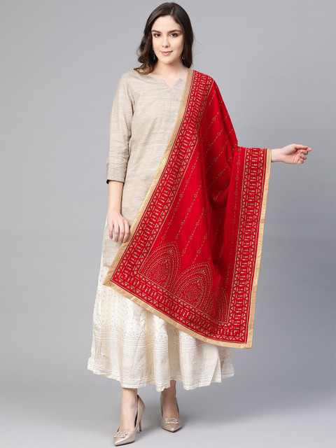 

Shree Red & Gold Printed Velvet Dupatta