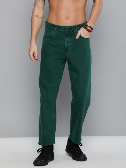 

Kook N Keech Men Green Straight Fit Mid-Rise Clean Look Cropped Jeans