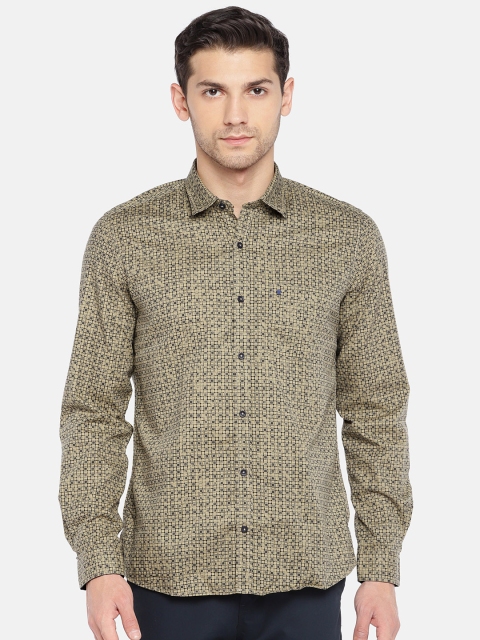 

Turtle Men Beige & Black Slim Fit Printed Casual Shirt