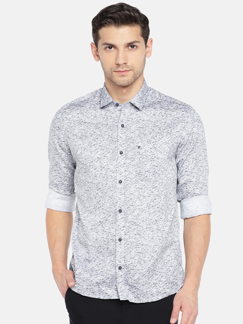

Turtle Men Grey Relaxed Slim Fit Printed Casual Shirt