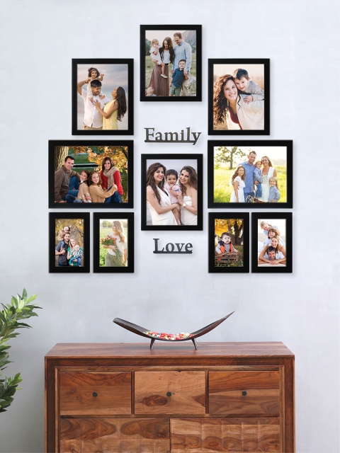 

RANDOM Set of 10 Black Solid Individual Photo Frames With Plaques