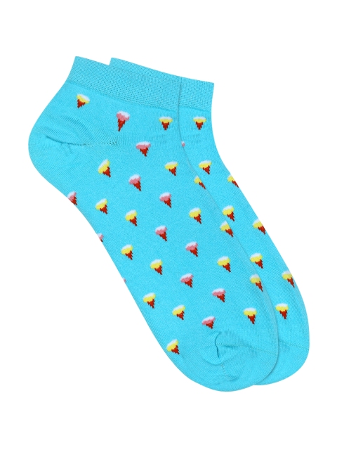 

Soxytoes All You Need Is Ice Cream Unisex Turquoise Blue Patterned Ankle-Length Casual Socks