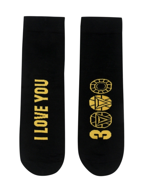 

Soxytoes I Love You 3000 Unisex Black & Yellow Patterned Above Ankle-Length Casual Socks