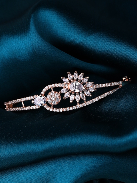 

Rubans Gold-Toned CZ Bangle-Style Bracelet