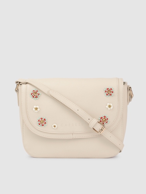 

Caprese Beige Embellished Sling Bag