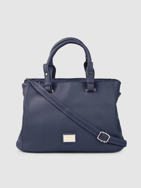 

Caprese Navy Blue Textured Handheld Bag