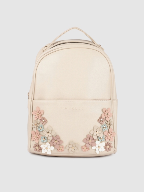 

Caprese Women Beige Solid Backpack