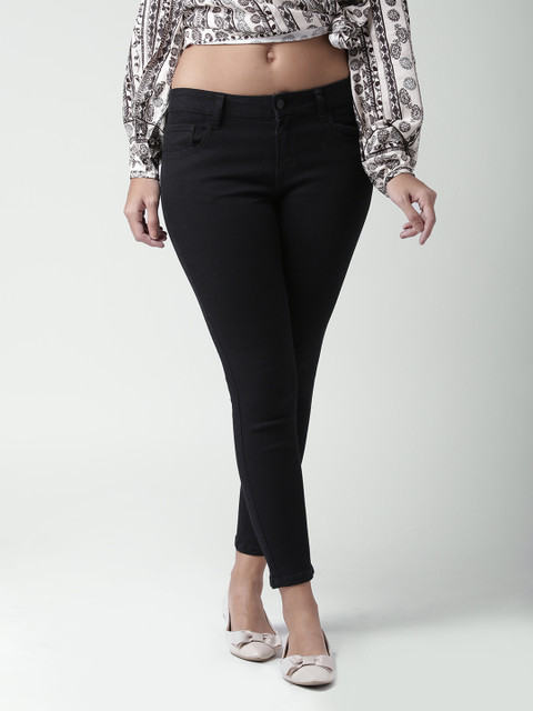 

FOREVER 21 Black Low-Rise Skinny Ankle-Length Jeans