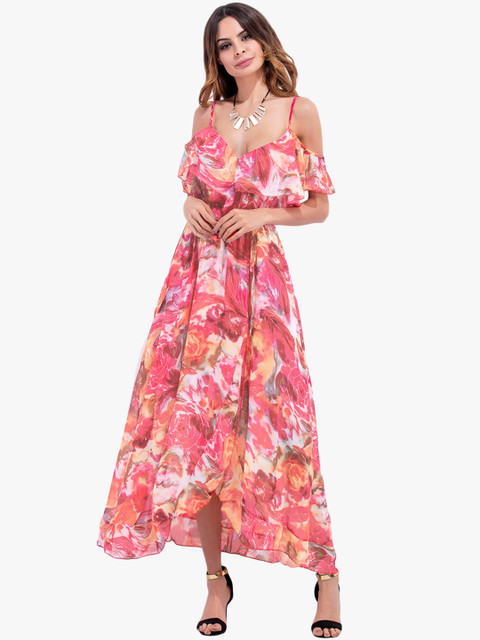 

JC Collection Women Pink Printed Maxi Dress