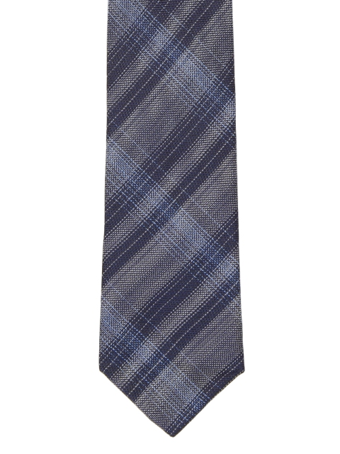 

Calvin Klein Jeans Men Navy Blue & Grey Woven Design Broad Tie