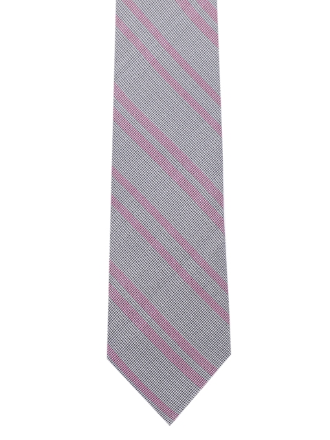 

Calvin Klein Jeans Men Grey & Pink Striped Broad Tie