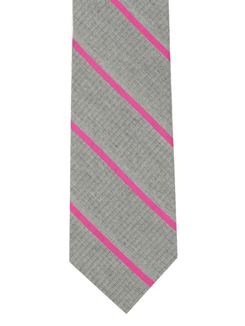 

Calvin Klein Jeans Men Grey & Pink Striped Broad Tie
