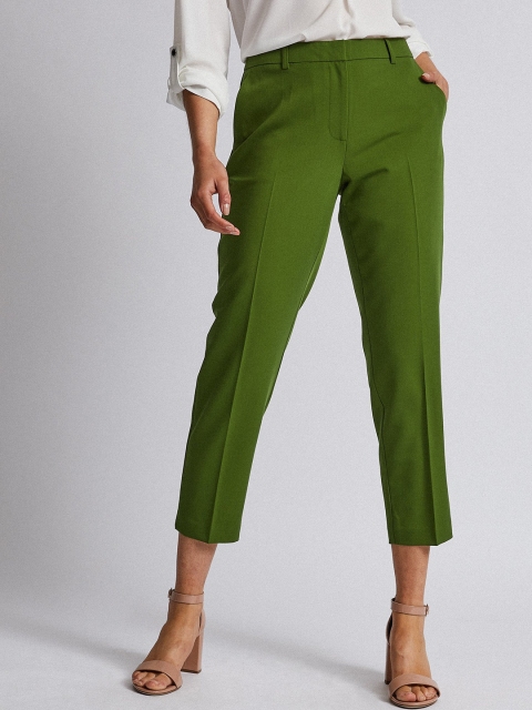 

DOROTHY PERKINS Women Green Petite Solid Cropped Trousers
