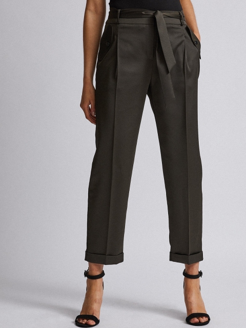 

DOROTHY PERKINS Women Green Tapered Fit Solid Regular Trousers